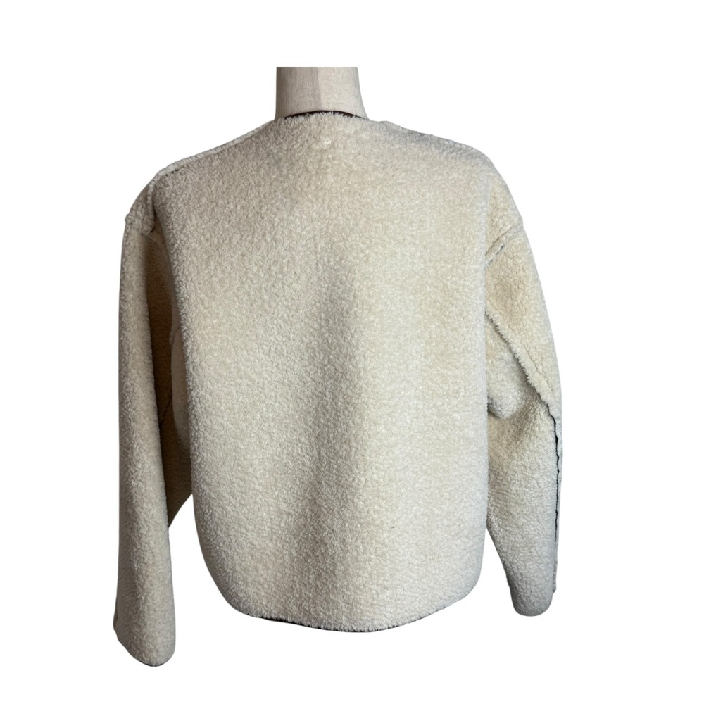 Splendid x Cella Jane Reversible Faux Shearling Toggle Jacket Brown Cream Womens - Picture 7 of 13